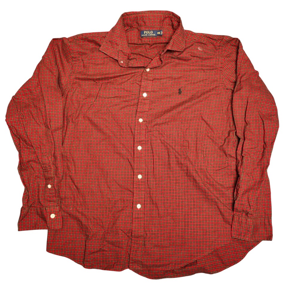 Polo Ralph Lauren Button Down XXL Mens Red Plaid Prep Capsule Academia Staple